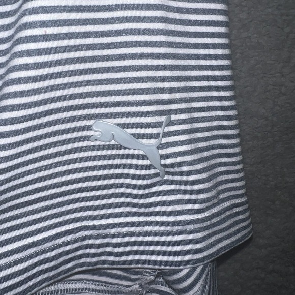 Puma Shirt Men's Size XL Gray Striped‎ Short Sleeve Polo Golf Lightweight - Picture 2 of 8